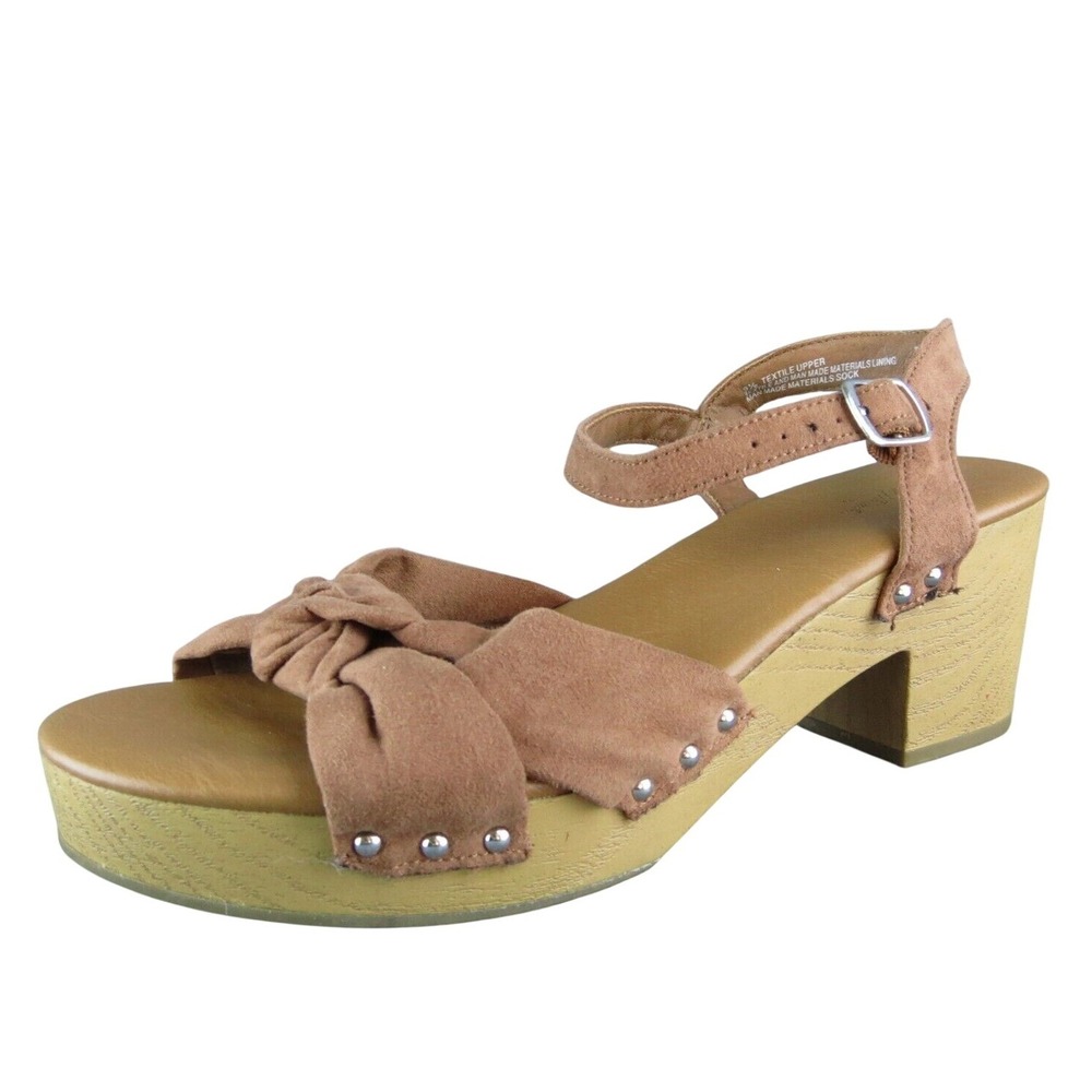 Universal Thread Women Ankle Strap Sandal‎ Shoes Size 9.5 Medium Brown Textile